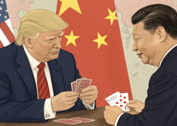 Donald Trump and Xi Jinping playing cards while To 1744199429285 e1744201431197