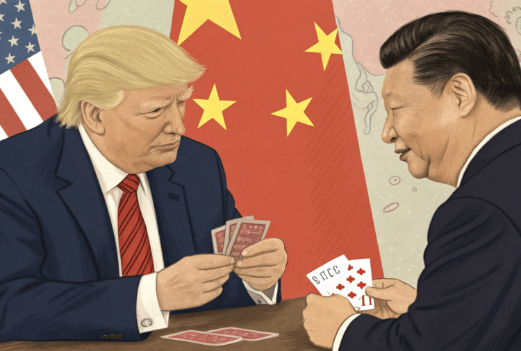 Donald Trump and Xi Jinping playing cards while To 1744199429285 e1744201431197