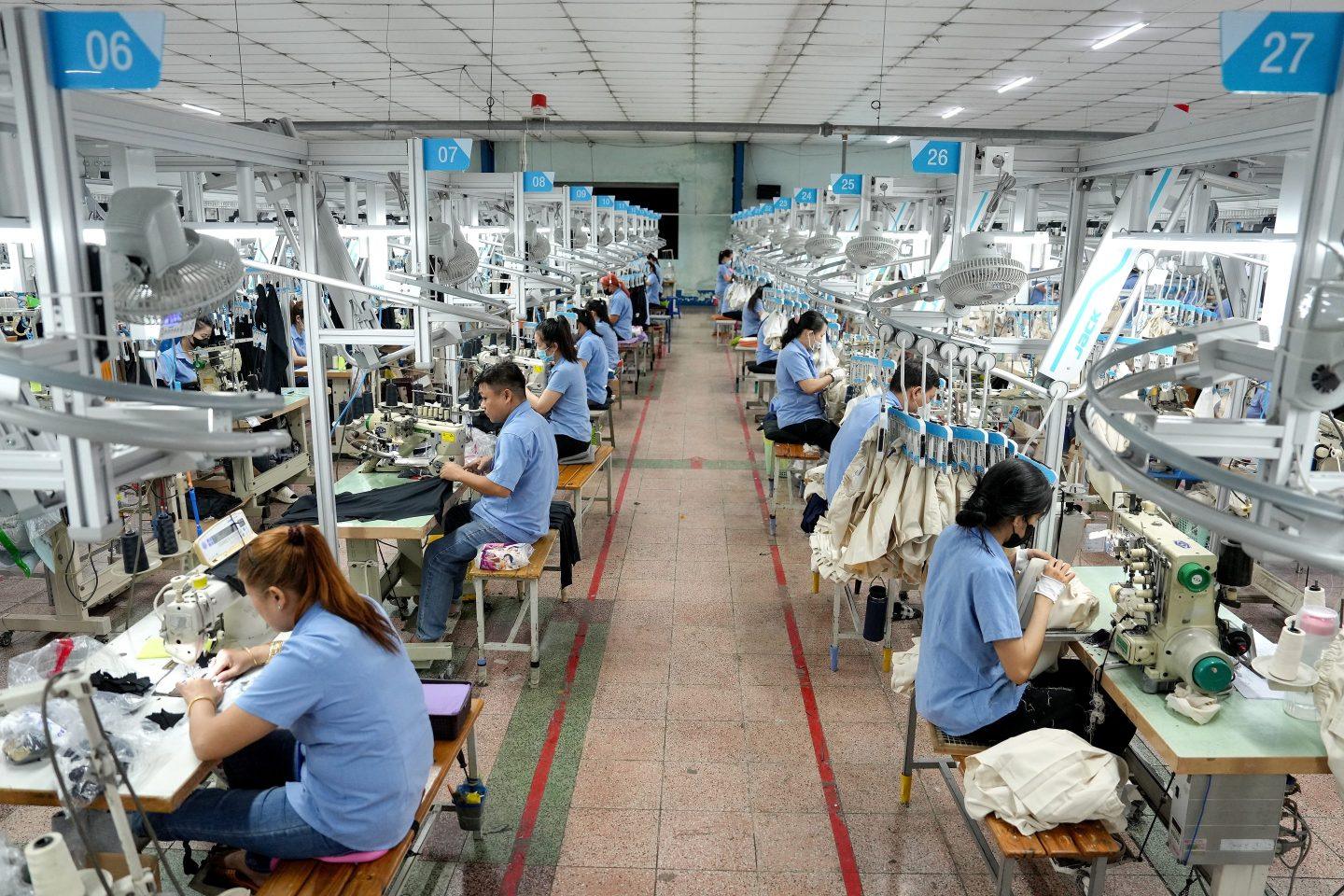 Vietnamese garment factory workers in Ho Chi Minh City
